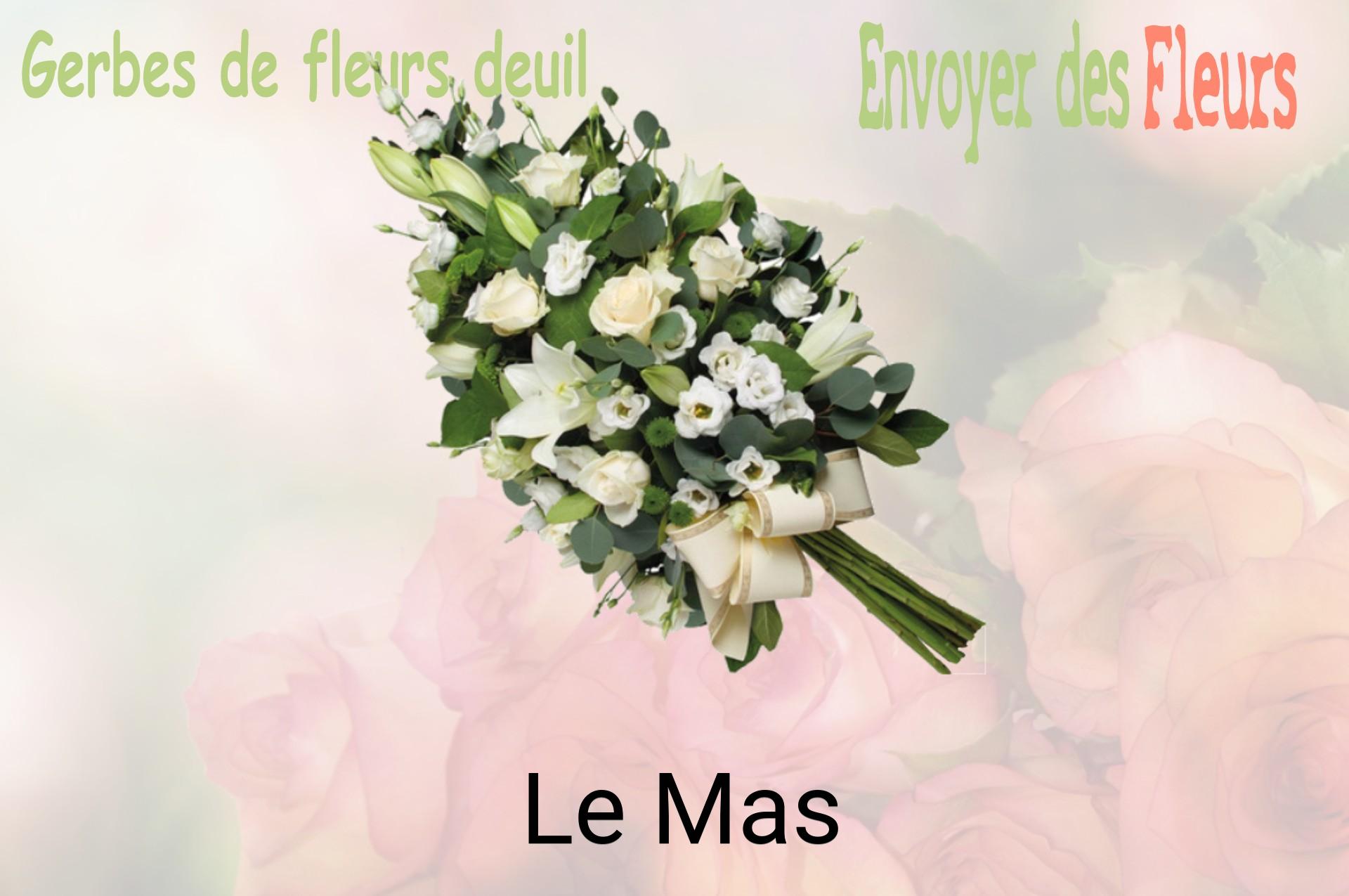 Gerbe de fleurs de deuil livrée à Le Mas